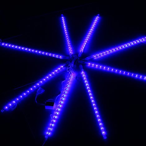 Effet LED Rose lumineuse météorite pluie de diamants stalactite intérieur et extérieur Noël, 30cm [ensemble 8] télécommande solaire lumière bleue