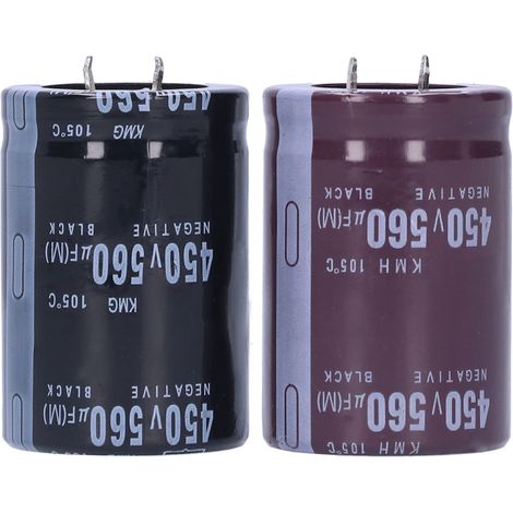 2 condensateurs électrolytiques en aluminium 450V 560µF, 105°C, 35x50mm, lot de 2 pièces (1/5)