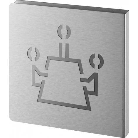 Targa segnaletica <>, acciaio inox spazzolato, 120 x 120 mm – THIRARD (1/2)