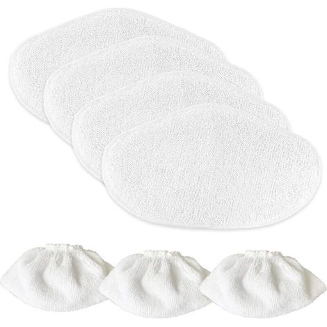 Serpillières Microfibres pour Polti Vaporetto PAEU0332 SV440 Double, SV450, SV460, 4 Lingettes Reutilisable de nettoyage, 3 PAEU0282 Sockettes de balai vapeur (1/4)