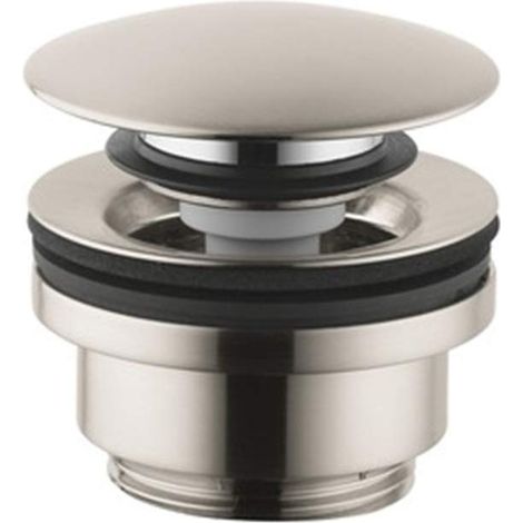 HG Basin waste push open, brushed nickel (1/4)