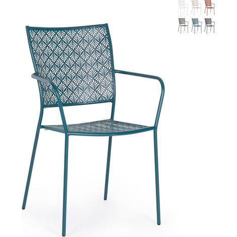 Lizette Ocean Stapelbarer Outdoor-Stuhl mit Armlehnen