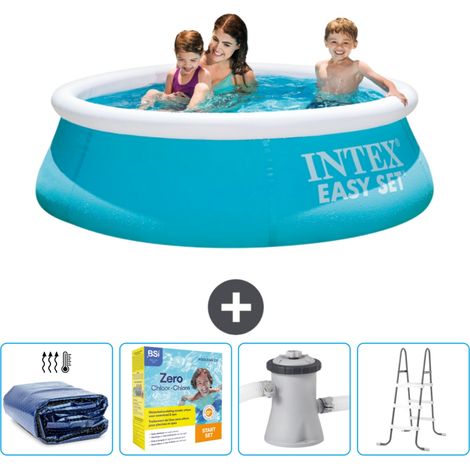 Intex runder aufblasbarer Easy Set-Pool – 183 x 51 cm – Blau – im Lieferumfang enthalten Accessoire CB13