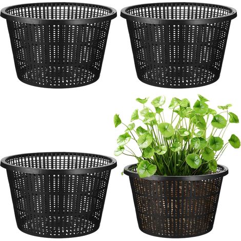 4er-Set Hydrokultur-Töpfe mit 21 cm Maschenweite – Kunststoffkörbe mit Schlitzen – Für Orchideen und Wasserpflanzen – Für die Aussaat im Innen- und Außenbereich