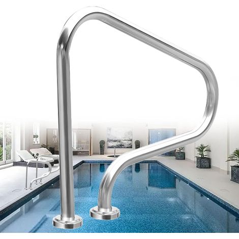 1 Pack Main Courante Acier Inoxydable 304 Antidérapant 80x80cm Pour Piscine Intérieure Et Extérieure (1/5)