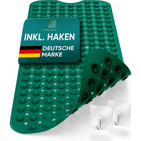 Tapis de bain antidérapant pour enfants et adultes I Tapis de douche avec suspension I Tapis de baignoire taille XXL I Tapis de baignoire antidérapant Couleur vert I Tapis de bain pour (1/5)