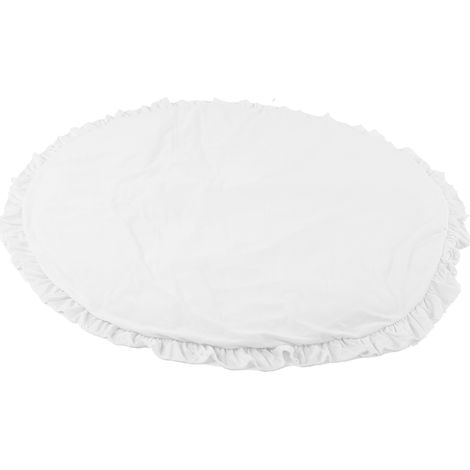 Tapis d'éveil rond pour bébé, en coton doux, blanc. (1/5)