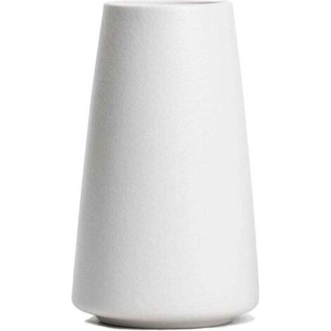 Schlichte weiße Keramikvase – Minimalistische Blumenvase für den modernen Tisch – Wohndekor für Kamin, Wohnzimmer, Schlafzimmer, Küche (1/5)