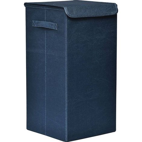 Faltbarer wäschekorb aus polyestergewebe mdf - entenblau - Tendance