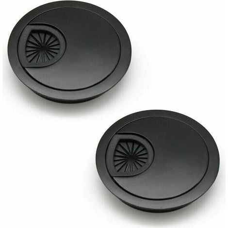 60 mm cable duct hole cover for desks and workbenches. Color: Black. Material: Zinc alloy. 2 pieces YMYNY