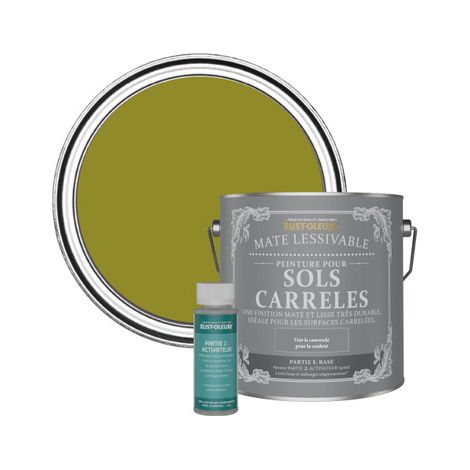 Peinture pour Sols Carrelés Mate Lessivable - Olive marinée (1/3)