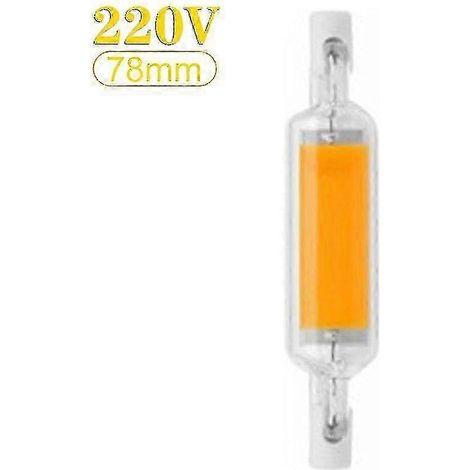 Lampe LED R7S à tube de verre haute luminosité à double culot, remplace les lampes halogènes (1/4)