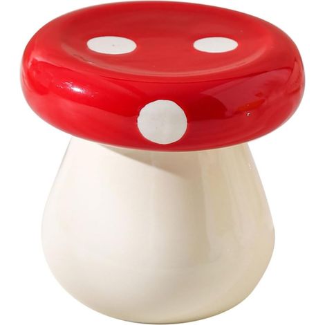 Porte-cure-dents champignon en céramique rouge, pot de rangement pour bonbons, distributeur de cure-dents, la cuisine et la table à manger