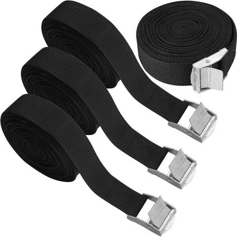 cordes à cliquet, sangles d'arrimage, sangles de fixation réglables avec boucle pour sécuriser un porte-moto/voiture/vélo/bagages - 5 m