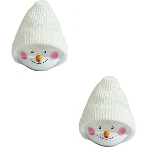 Bardusch-Décoration de sapin de Noël bonhomme de neige en plastique transparent avec chapeau (1/5)