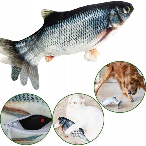 BiL2 Fisch-Springspielzeug für Katzen und Hunde, beweglich, USB ALP-T-048