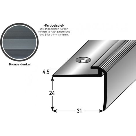 Einschubprofil "Kilkenny" mit Nase für Designbeläge, Einfasshöhe 5 mm, Aluminium eloxiert, gebohrt-bronze dunkel-900