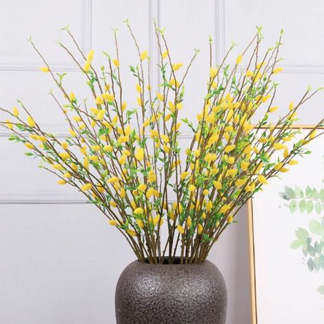 branche de saule décoratif Branche de saule artificiel, 6 pièces, 85cm, gris, 3 branches décoratives, luminaire suspendre (1/5)