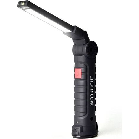 Grande lampe de poche LED magnétique USB, multifonctionnelle, forte lumière d'avertissement, lampe de travail pour la réparation automobile (1/4)