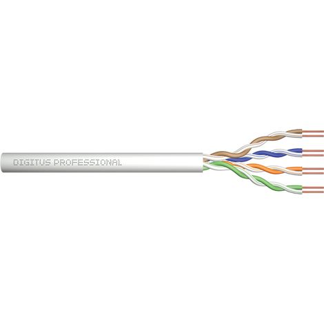 Installation cable DIGITUS cat.5e, U/UTP, Eca, AWG24/1, PVC, 500m, grey, reel