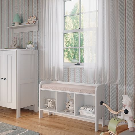 Kindersitzbank Ajaton, Weiß, 107.2 x 63.8 cm, Vitalispa