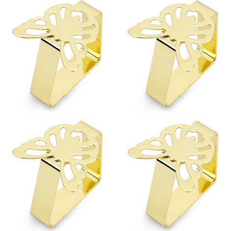 Lot de 4 pinces à linge en acier inoxydable, supports de nappe, pinces à linge pour l'extérieur et l'intérieur (1/5)