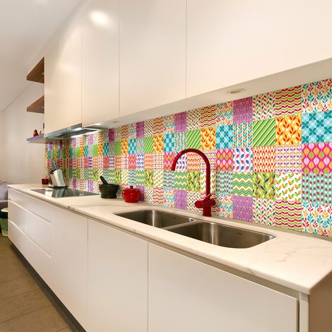 Sticker Mural Carrelage adhésif Cuisine Salle de Bain - 60 STICKERS CARRELAGES AZULEJOS GRACIANA - 60stickers10x10cm (1/5)