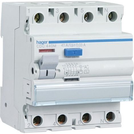 HAGER CDC425M  Diferencial 4P 25A 30mA tipo-AC (1/2)