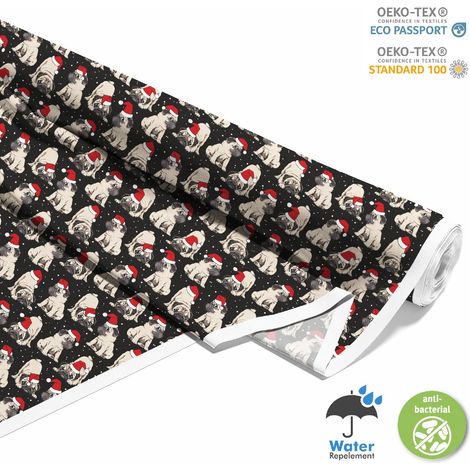 TESSUTI DECORATIVI PER ESTERNI OXFORD - Motivo Carlini con cappelli di Babbo Natale (1/5)