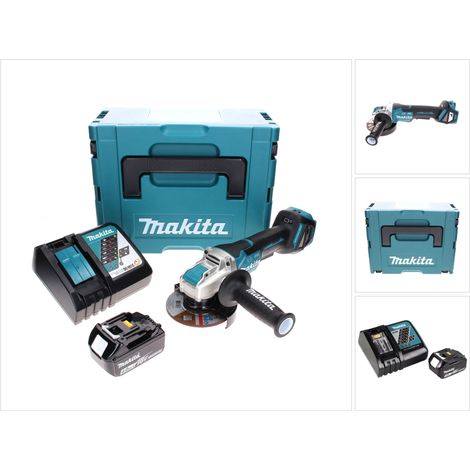 Makita DGA 519 RM1J Akku Winkelschleifer 18 V 125 mm Brushless X-Lock + 1x Akku 4,0 Ah + Ladegerät + Makpac (1/5)
