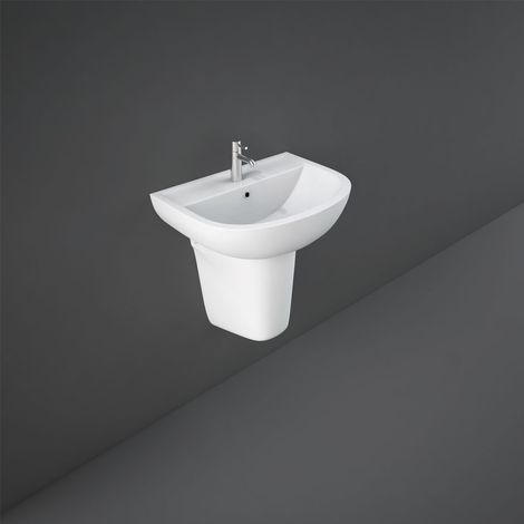 RAK Compact Basin and Semi Pedestal 450mm Wide - 1 Tap Hole (1/2)