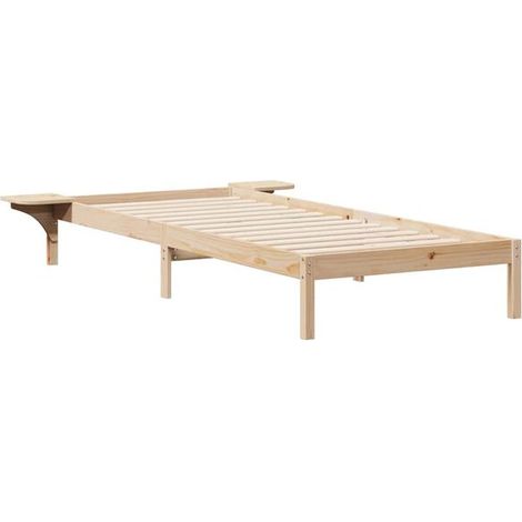 Cadre de lit avec table de chevet, couleur bois naturel, 80 x 210 cm (1/5)
