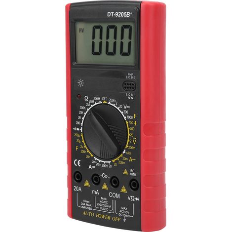 DT9205B+ Multimètre numérique haute précision anti-surcharge, affichage digital avec fonction sonore intégrée, sans pile, pour tests électriques et dépannage. (1/5)