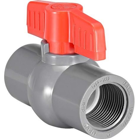 Threaded End Pipe Supply Water Rotary Tap Sphere PVC 3/4" Dia Int Hole (1/3)