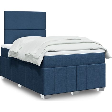 Boxspringbett mit Matratze Blau 120x190 cm Stoff vidaXL