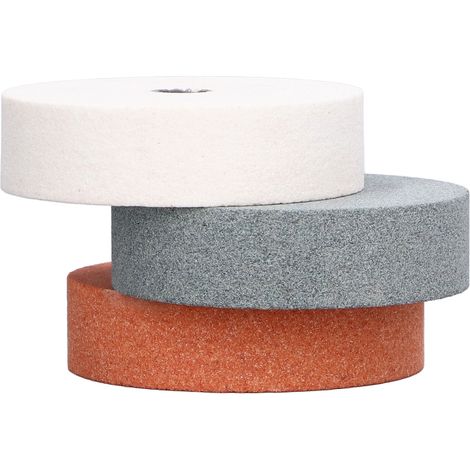 Lot de 3 meules à poncer en carbure de silicium pour meuleuse polisseuse, 75x20mm trou 10mm, métal céramique bois (1/5)