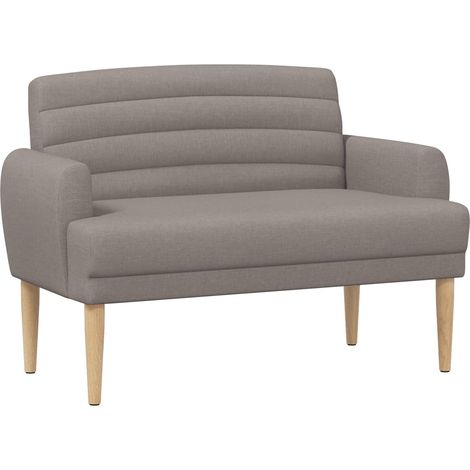 Canapé love seat avec capitonnage en boutons Taupe Tissu vidaXL (1/5)