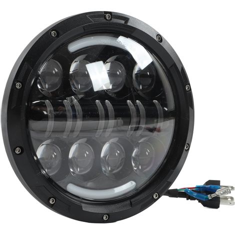 Phare Moto LED 7 Pouces 6000K Blanc 3000 Lumens 12V 80W Étanche Universel (1/5)