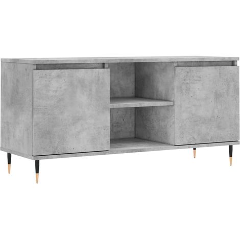 Mueble TV multimedia estantería para televisión buffet para televisión comedor salón dormitorio 104 x 35 x 50 cm madera contrachapada gris 020025659