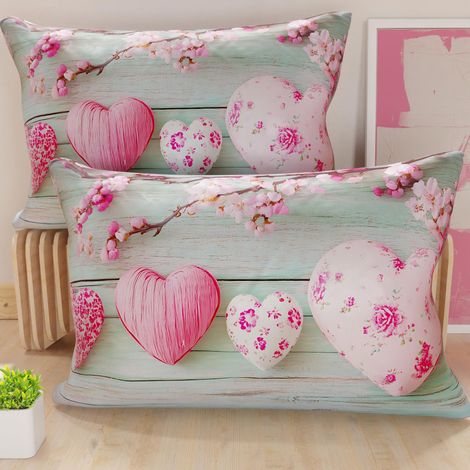 Paire de taies d'oreiller 30 x 50 cm en Microfibre, Coussins d'ameublement, canapé, Salon, 2 Housses de Coussin, taie d'oreiller 346