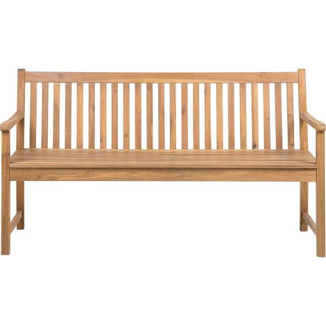 Garden Bench VIVARA 160 cm Certified Acacia Wood Light Brown
