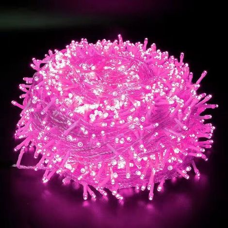 Guirlande lumineuse d'extérieur de Noël rose 10 m 100 LED Décoration de Noël intérieure et extérieure Guirlande de fête Mariage Jardin (1/4)
