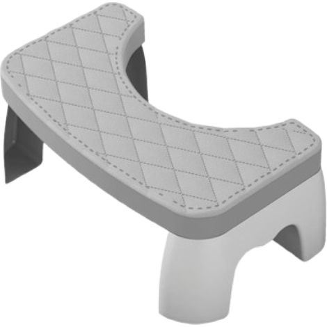 Repose-pieds adulte antidérapant en plastique épais pour siège de toilette - motif similicuir - version grise
