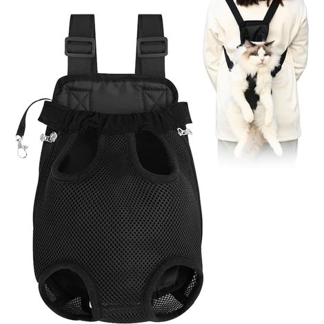 Sac Transport Chat, Porte Chat Ventral, Sac à Dos de Transport pour Chiens, Respirant, Réglable Sac à Dos, pour Chiot de Petite et Moyenne Taille (1/5)