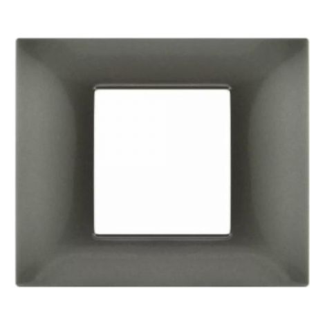 Mapam Placca grigio scuro 2 posti tecnopolimero compatibile Vimar Plana - GEM-P6002-GS
