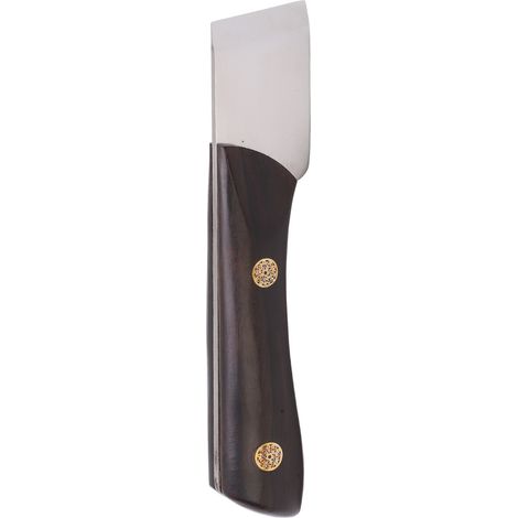 Lederschälmesser aus Hochleistungsstahl mit kleinem, ergonomischem Holzgriff – ideal für Lederhandwerk in der DIY-Branche. (1/5)