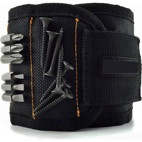 Bracelet magnétique pour ranger vis, embouts, outils, etc. 10 aimants (1/5)