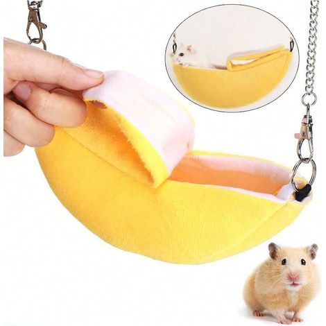 1 Hamac banane confortable pour petits animaux, lit suspendu doux pour hamsters et cochons d'Inde, offre chaleur et confort Vert (1/5)