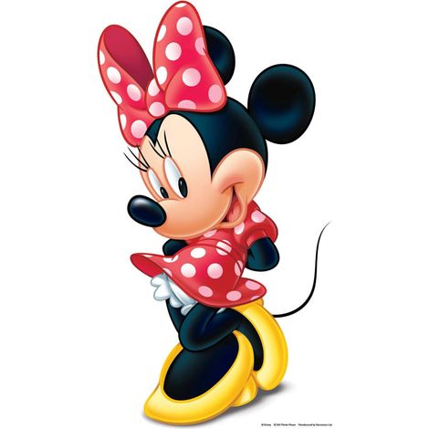 Figurine en carton Minnie Mouse robe à pois et mains derrière le dos -Haut 89 cm