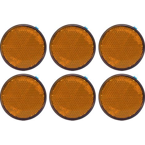 Réflecteur de sécurité Ronde, 2,24 Pouces Réflecteurs Ronds Adhésifs Automobiles pour la Remorque de Voiture pour les Tunnels Post (YELLOW). (1/5)